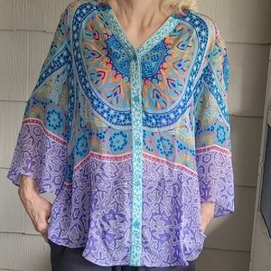 Hale Bob BOHO Silk blouse